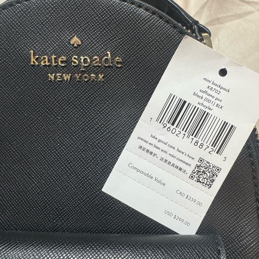 Kate Spade Black Textured Backpack